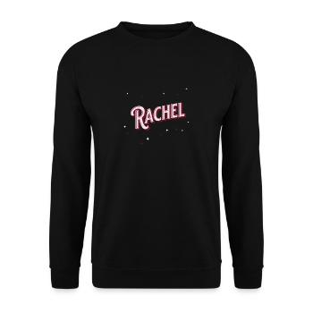 Rachel name personalized - Unisex Sweatshirt - black - Front - Alina (178cm) & Michal (187cm)