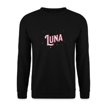 Luna name personalized - Unisex Sweatshirt - black - Front - Alina (178cm) & Michal (187cm)