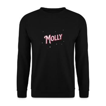Molly name personalized - Unisex Sweatshirt - black - Front - Alina (178cm) & Michal (187cm)