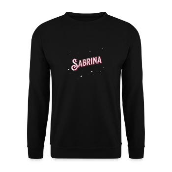 Sabrina Namen personalisiert - Unisex Pullover - Schwarz - Vorne - Alina (178cm) & Michal (187cm)