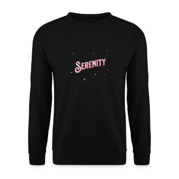 Serenity Namen personalisiert - Unisex Pullover - Schwarz - Vorne - Alina (178cm) & Michal (187cm)