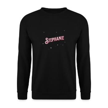 Le prénom de Stéphanie personnalisé - Sweat-shirt Unisexe - noir - Devant - Alina (178cm) & Michal (187cm)