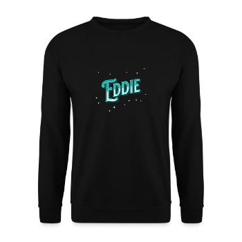 Eddie Namen personalisiert - Unisex Pullover - Schwarz - Vorne - Alina (178cm) & Michal (187cm)