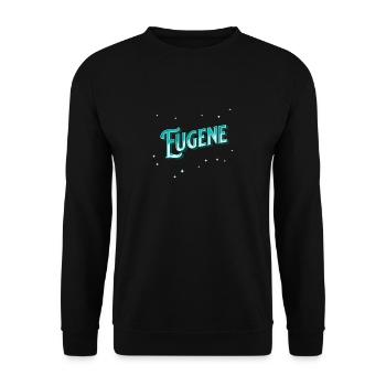 Eugene Namen personalisiert - Unisex Pullover - Schwarz - Vorne - Alina (178cm) & Michal (187cm)