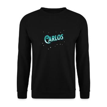 Carlos' name personalized - Unisex Sweatshirt - black - Front - Alina (178cm) & Michal (187cm)