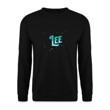 Lee Namen personalisiert - Unisex Pullover - Schwarz - Vorne - Alina (178cm) & Michal (187cm)