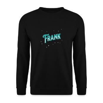 Frank Namen personalisiert - Unisex Pullover - Schwarz - Vorne - Alina (178cm) & Michal (187cm)