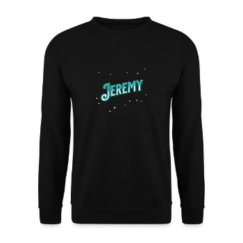Jeremy name personalized - Unisex Sweatshirt - black - Front - Alina (178cm) & Michal (187cm)