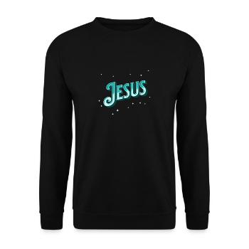Jesus' name personalized - Unisex Sweatshirt - black - Front - Alina (178cm) & Michal (187cm)