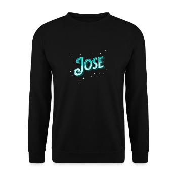 Jose Namen personalisiert - Unisex Pullover - Schwarz - Vorne - Alina (178cm) & Michal (187cm)