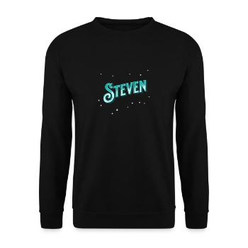Steven Namen personalisiert - Unisex Pullover - Schwarz - Vorne - Alina (178cm) & Michal (187cm)