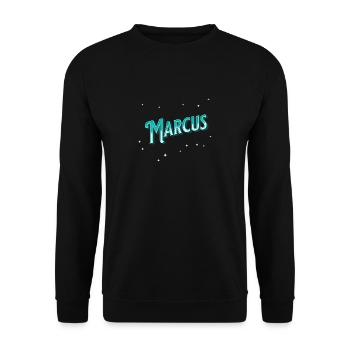 Marcus' name personalized - Unisex Sweatshirt - black - Front - Alina (178cm) & Michal (187cm)