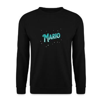 Mario's name personalized - Unisex Sweatshirt - black - Front - Alina (178cm) & Michal (187cm)