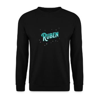 Ruben name personalized - Unisex Sweatshirt - black - Front - Alina (178cm) & Michal (187cm)
