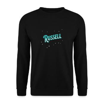Russell Namen personalisiert - Unisex Pullover - Schwarz - Vorne - Alina (178cm) & Michal (187cm)