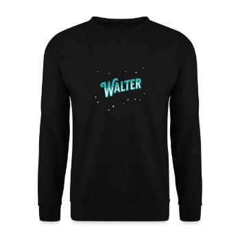 Walter Namen personalisiert - Unisex Pullover - Schwarz - Vorne - Alina (178cm) & Michal (187cm)