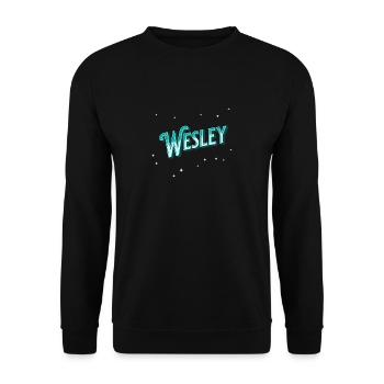 Wesley name personalized - Unisex Sweatshirt - black - Front - Alina (178cm) & Michal (187cm)