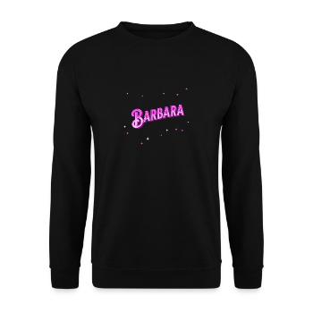 Barbara Namen personalisiert - Unisex Pullover - Schwarz - Vorne - Alina (178cm) & Michal (187cm)
