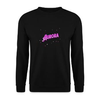 Aurora Namen personalisiert - Unisex Pullover - Schwarz - Vorne - Alina (178cm) & Michal (187cm)