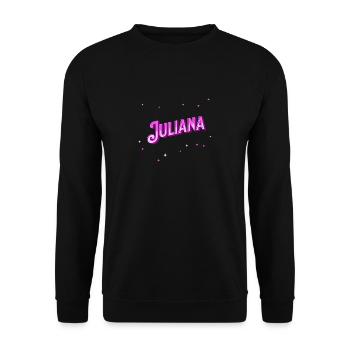 Juliana Namen personalisiert - Unisex Pullover - Schwarz - Vorne - Alina (178cm) & Michal (187cm)