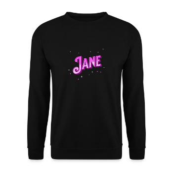 Nom Jane personnalisé - Sweat-shirt Unisexe - noir - Devant - Alina (178cm) & Michal (187cm)