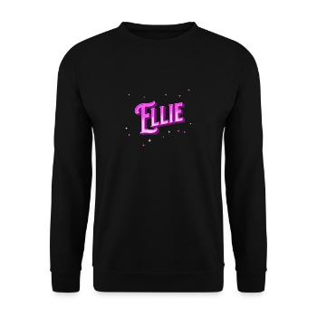 Ellie name personalized - Unisex Sweatshirt - black - Front - Alina (178cm) & Michal (187cm)