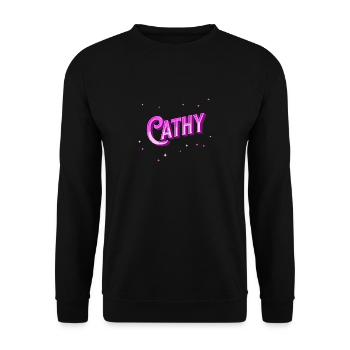 Cathy name personalized - Unisex Sweatshirt - black - Front - Alina (178cm) & Michal (187cm)