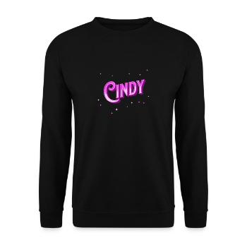 Cindy Namen personalisiert - Unisex Pullover - Schwarz - Vorne - Alina (178cm) & Michal (187cm)