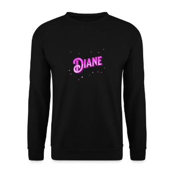 Diana Namen personalisiert - Unisex Pullover - Schwarz - Vorne - Alina (178cm) & Michal (187cm)