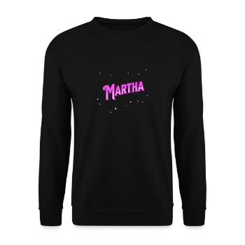 Martha Namen personalisiert - Unisex Pullover - Schwarz - Vorne - Alina (178cm) & Michal (187cm)