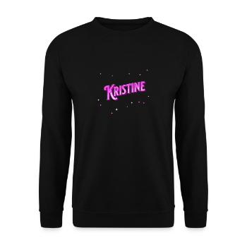 Kristine Namen personalisiert - Unisex Pullover - Schwarz - Vorne - Alina (178cm) & Michal (187cm)