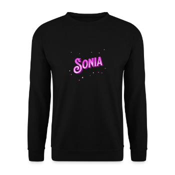 Nom Sonia personnalisé - Sweat-shirt Unisexe - noir - Devant - Alina (178cm) & Michal (187cm)