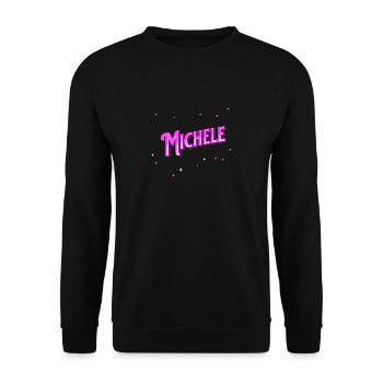 Michele name personalized - Unisex Sweatshirt - black - Front - Alina (178cm) & Michal (187cm)