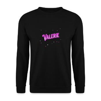 Valérie nom personnalisé - Sweat-shirt Unisexe - noir - Devant - Alina (178cm) & Michal (187cm)