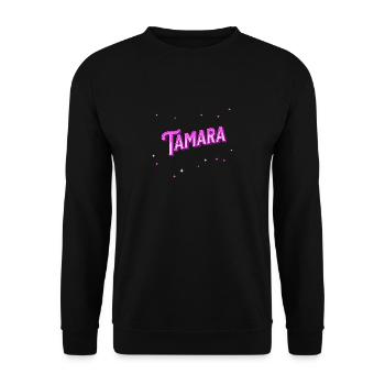 Tamara name personalized - Unisex Sweatshirt - black - Front - Alina (178cm) & Michal (187cm)