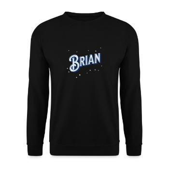 Brian Namen personalisiert - Unisex Pullover - Schwarz - Vorne - Alina (178cm) & Michal (187cm)