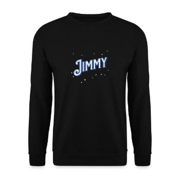 Jimmy Namen personalisiert - Unisex Pullover - Schwarz - Vorne - Alina (178cm) & Michal (187cm)