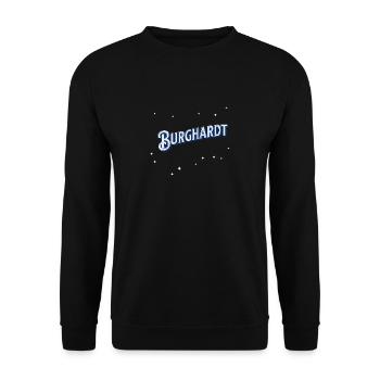 Burghardt Namen personalisiert - Unisex Pullover - Schwarz - Vorne - Alina (178cm) & Michal (187cm)