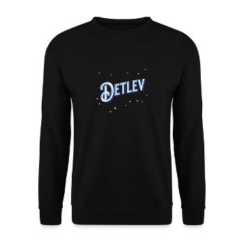 Detlev Namen personalisiert - Unisex Pullover - Schwarz - Vorne - Alina (178cm) & Michal (187cm)