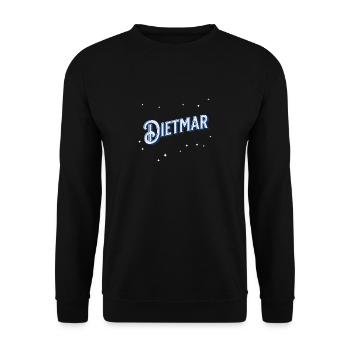 Dietmar Namen personalisiert - Unisex Pullover - Schwarz - Vorne - Alina (178cm) & Michal (187cm)