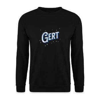 Gert Namen personalisiert - Unisex Pullover - Schwarz - Vorne - Alina (178cm) & Michal (187cm)