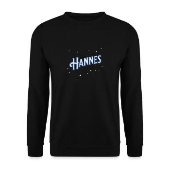 Hannes' name personalized - Unisex Sweatshirt - black - Front - Alina (178cm) & Michal (187cm)
