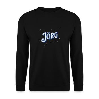 Jörg Namen personalisiert - Unisex Pullover - Schwarz - Vorne - Alina (178cm) & Michal (187cm)