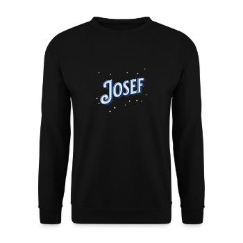 Josef Namen personalisiert - Unisex Pullover - Schwarz - Vorne - Alina (178cm) & Michal (187cm)