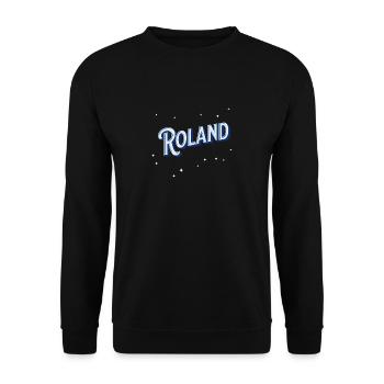 Roland Namen personalisiert - Unisex Pullover - Schwarz - Vorne - Alina (178cm) & Michal (187cm)