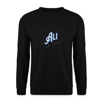 Ali name personalized - Unisex Sweatshirt - black - Front - Alina (178cm) & Michal (187cm)