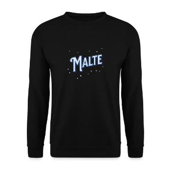 Malte names personalized - Unisex Sweatshirt - black - Front - Alina (178cm) & Michal (187cm)