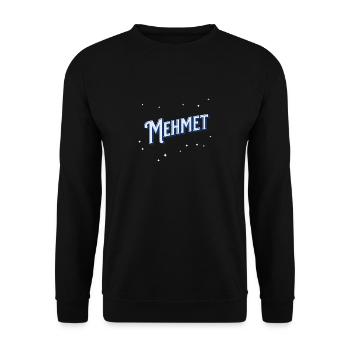 Mehmet Namen personalisiert - Unisex Pullover - Schwarz - Vorne - Alina (178cm) & Michal (187cm)