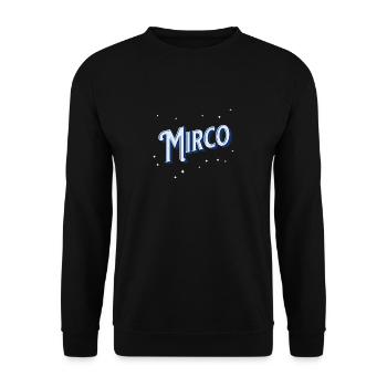Mirco Namen personalisiert - Unisex Pullover - Schwarz - Vorne - Alina (178cm) & Michal (187cm)
