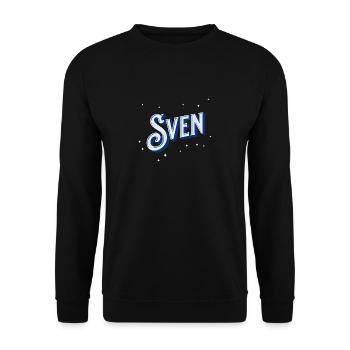 Sven Namen personalisiert - Unisex Pullover - Schwarz - Vorne - Alina (178cm) & Michal (187cm)